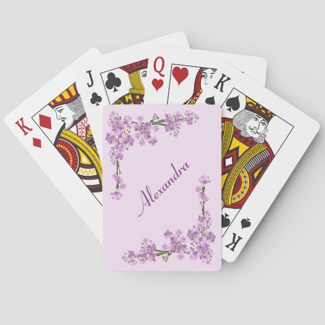 Pretty Pink Cherry Blossoms Playing Cards (Back)