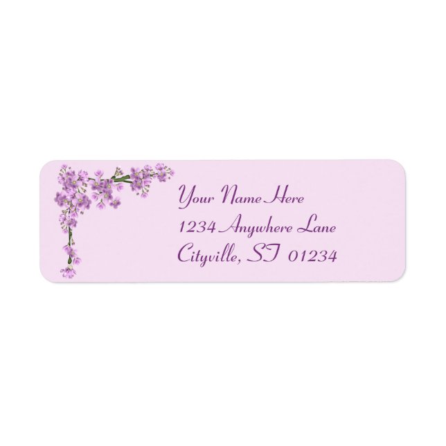 Pretty Pink Cherry Blossoms Return Address Label (Front)