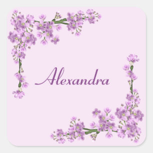 Pretty Pink Cherry Blossoms Square Sticker