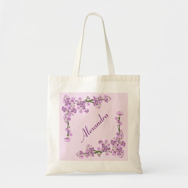 Pretty Pink Cherry Blossoms Tote Bag (Front)