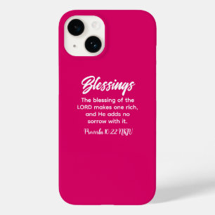 Pretty Pink Christian Faith Blessings Bible Verse Case-Mate iPhone 14 Case