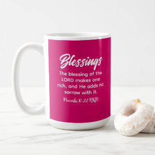 Pretty Pink Christian Faith Blessings Bible Verse Coffee Mug