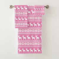 Pretty Pink Christmas Reindeer Snowflake