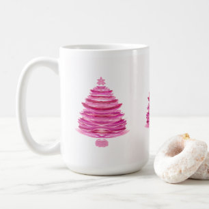 Pretty Pink Christmas Tree Art Coffee Mug
