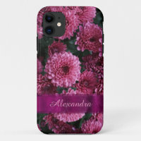 Pretty pink Chrysanthemum flower personalised