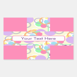Pretty Pink Circle Bubble Cute Patterned Rectangular Sticker
