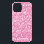 Pretty Pink Coastal Seashell Pattern iPhone 12 Case<br><div class="desc">Beautiful  watercolor seashell pattern personalised with your initial.</div>