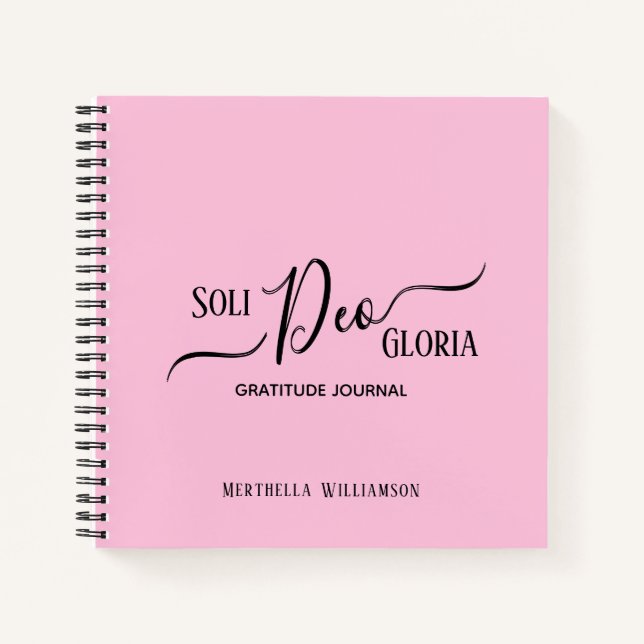 Pretty Pink Custom Gratitude Journal (Front)