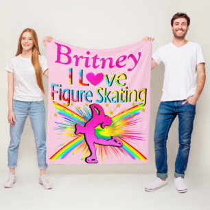 PRETTY PINK CUSTOM LOVE SKATING FLEECE BLANKET