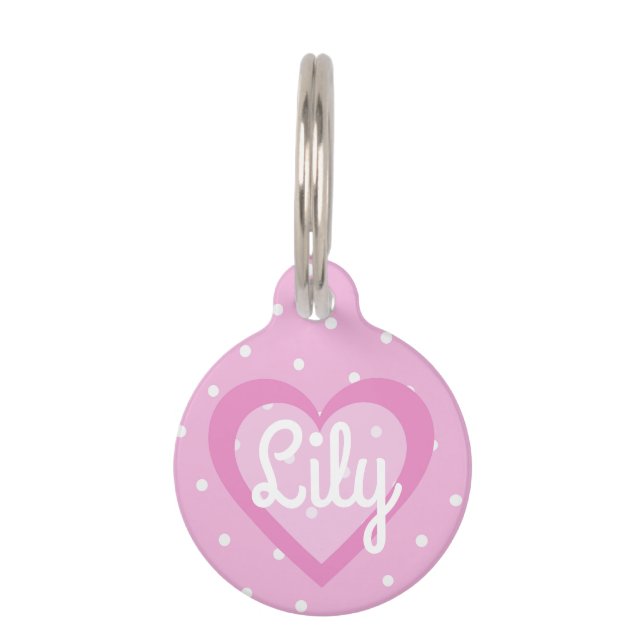 Pretty Pink Customizable Pet Tag (Front)