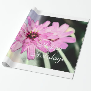 Pretty pink daisy flower. Floral photo art. Wrapping Paper