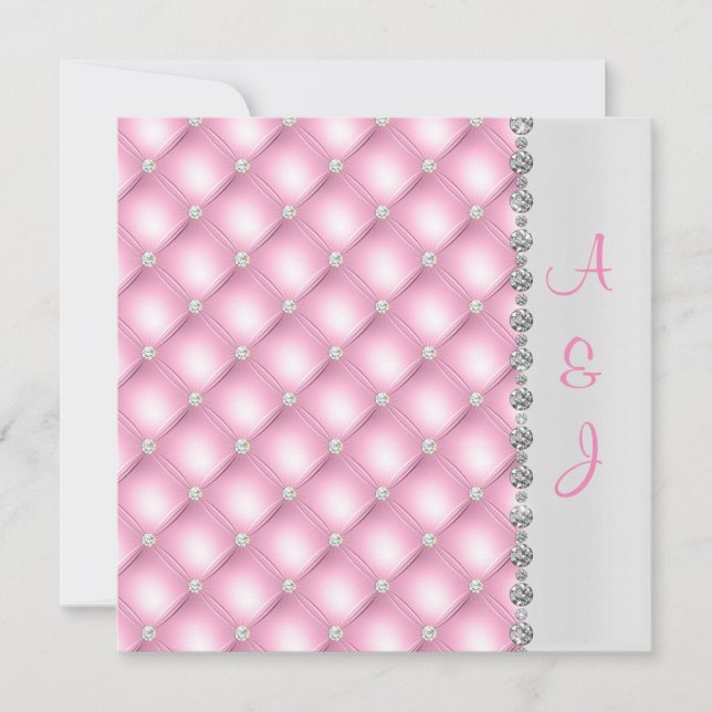 PRETTY PINK DIAMOND  WEDDING INVITATION (Front)