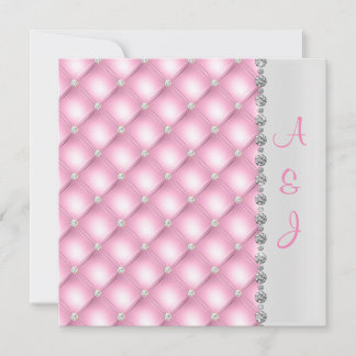 PRETTY PINK DIAMOND  WEDDING INVITATION