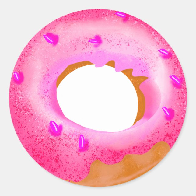 Pretty Pink Doughnut Wall Sticker (Front)