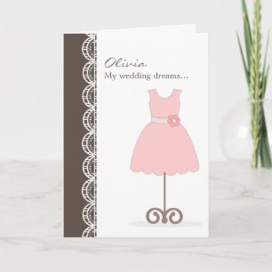 Pretty Pink Dress Will You Be My Flower Girl? Card