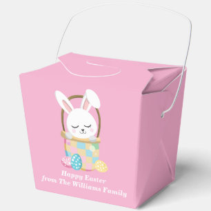 Pretty Pink Easter Bunny Party Custom Fortune Favour Box