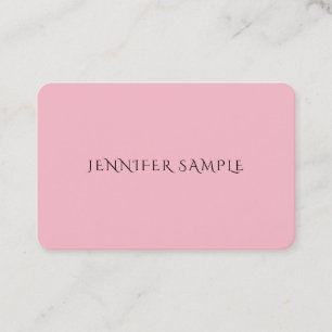 Pretty Pink Elegant Simple Modern Plain Luxury Top Business Card