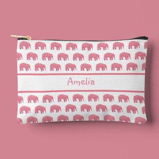 Pretty Pink Elephant Elephant  Accessory Pouch