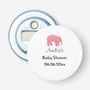 Pretty Pink Elephant Personalised Baby Shower Bottle Opener