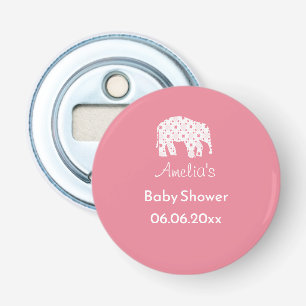 Pretty Pink Elephant Personalised Baby Shower Bottle Opener