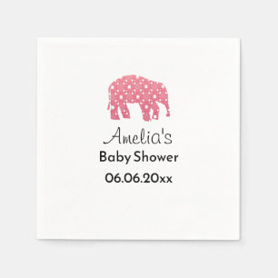 Pretty Pink Elephant Personalised Baby Shower  Napkin