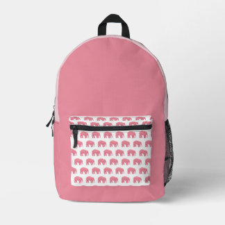 Pretty  Pink Elephant  Printed Backpack