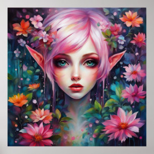 Pretty Pink Elf Poster