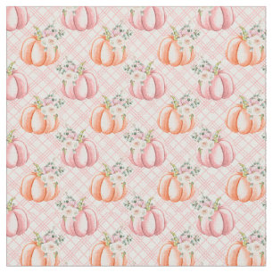 Pretty Pink Fall Pumpkin Pattern Fabric