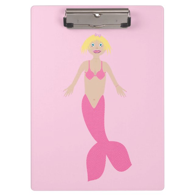 Pretty Pink Fantasy Mermaid Clipboard (Front)