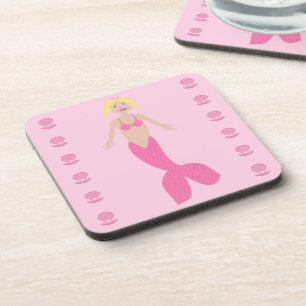 Pretty Pink Fantasy Mermaid Coaster