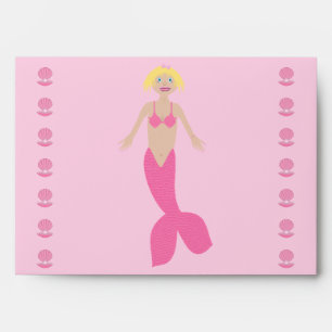 Pretty Pink Fantasy Mermaid Envelope