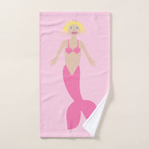Pretty Pink Fantasy Mermaid Hand Towel