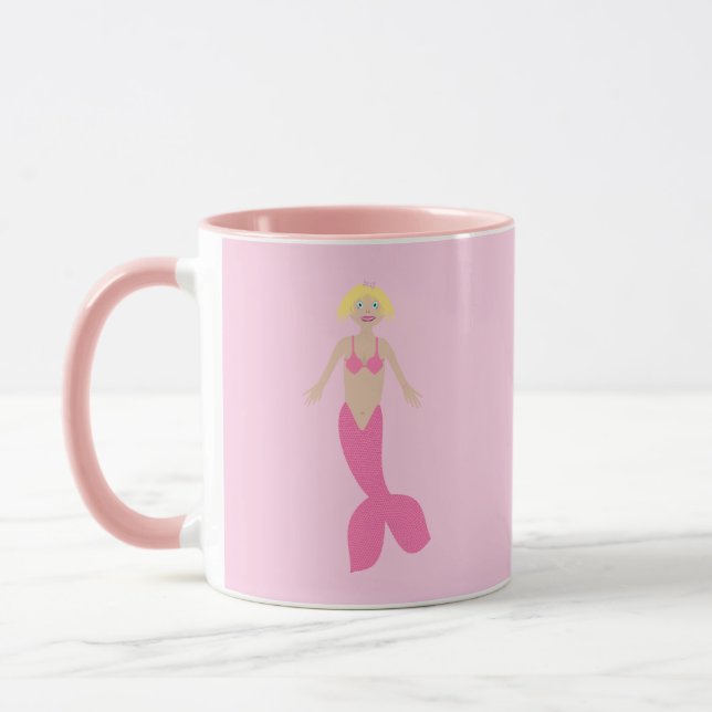 Pretty Pink Fantasy Mermaid Mug (Left)