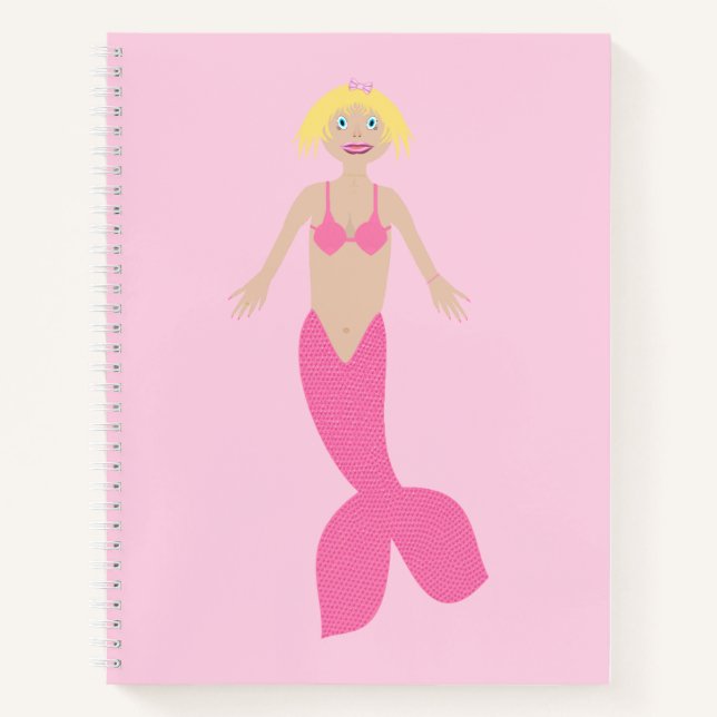 Pretty Pink Fantasy Mermaid Notebook (Front)