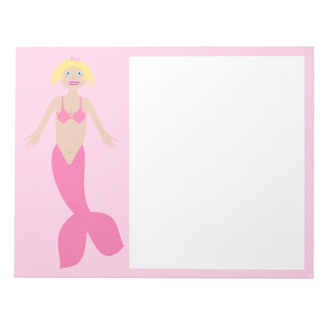 Pretty Pink Fantasy Mermaid Notepad (Front)