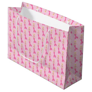 Pretty Pink Fantasy Mermaid Patterned Large Gift Bag