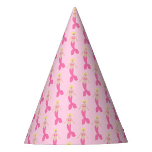 Pretty Pink Fantasy Mermaid Patterned Party Hat