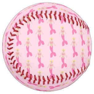 Pretty Pink Fantasy Mermaid Patterned Softball
