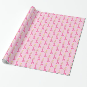 Pretty Pink Fantasy Mermaid Patterned Wrapping Paper