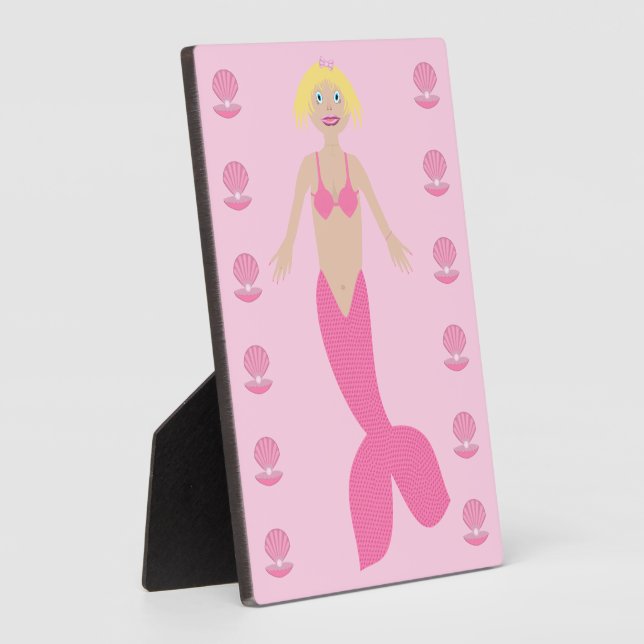 Pretty Pink Fantasy Mermaid Plaque (Side)