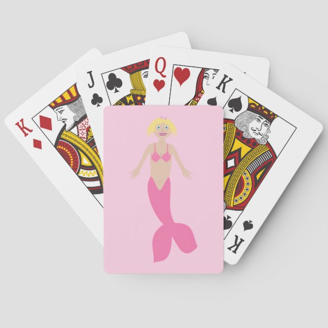 Pretty Pink Fantasy Mermaid Playing Cards (Back)