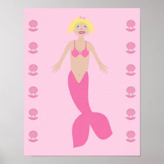 Pretty Pink Fantasy Mermaid Poster (Front)