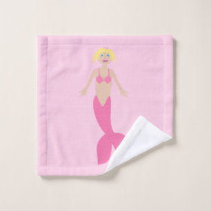 Pretty Pink Fantasy Mermaid Wash Cloth