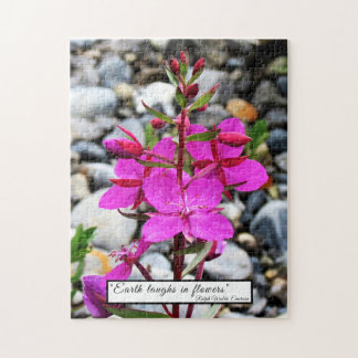 Pretty Pink Fireweed Wildflowers Bloom in Canada Jigsaw Puzzle