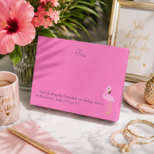 Pretty Pink Flamingo Bible Verse Post-it Notes