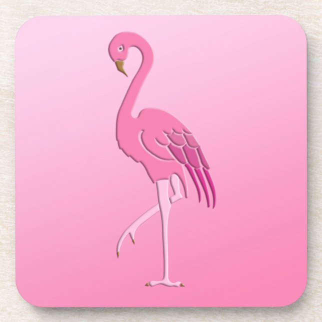 Pretty pink flamingo coaster (Front)