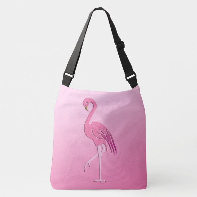 Pretty pink flamingo crossbody bag (Front)