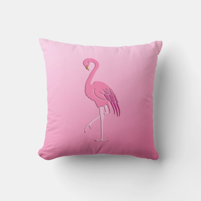 Pretty pink flamingo cushion (Front)