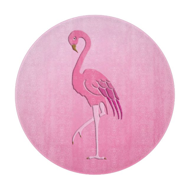 Pretty pink flamingo cutting board (Front)