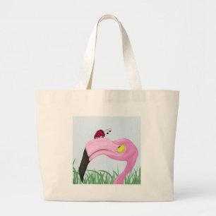 Pretty Pink Flamingo Large Tote Bag